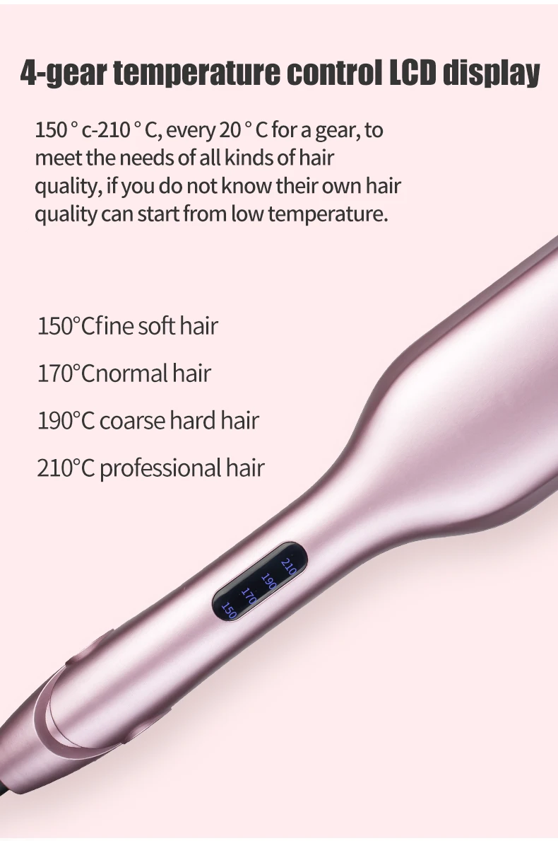Description Picture 3 of itemProfessional Deep Wave Iron Hair Curler Volume Styler Pink 28mm Ceramic 2 Barrel Waver Hair Curling Iron Fast Heat Styling Tools