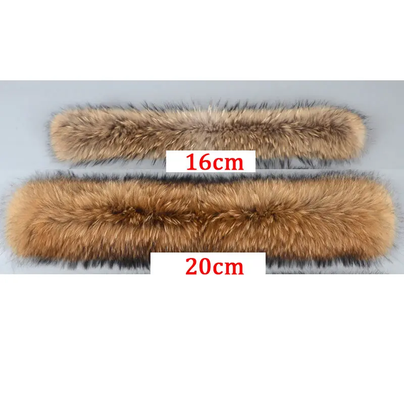 2022 100% Natural Jacket Fur Collar Real Raccoon Fur Women Scarves Winter Coat Female Neck Cap Long Warm Genuine Fur Scarf 4