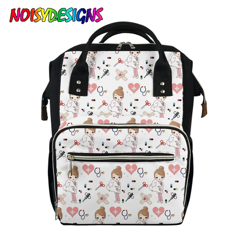 

WHEREISART Fairy Dentist Gradient Print Nappy Bags Cartoon Teeth Mummy Large Capacity Diaper Backpacks Baby Travel Nursing Bag