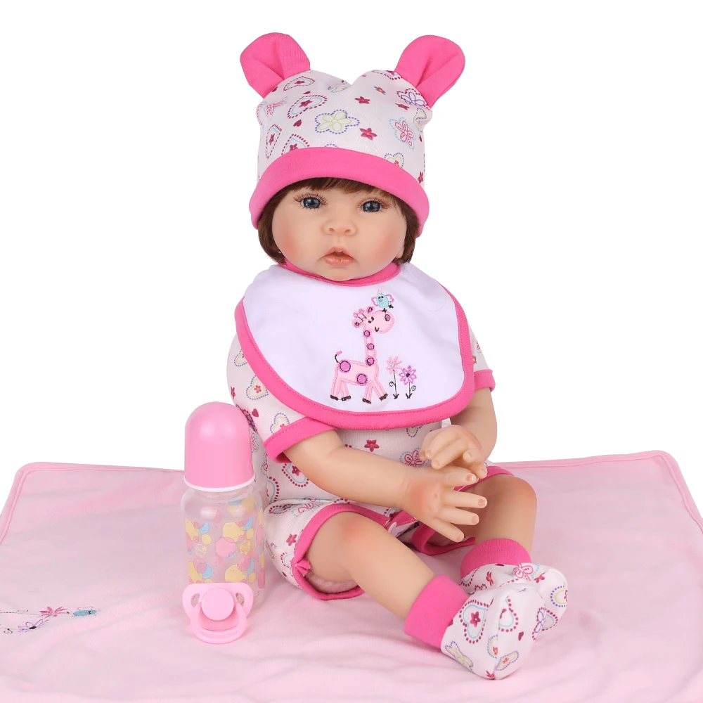 Bebes Кукла реборн 55 см девочка тканевые куклы Boneca Brinquedos Bonecas детские подарки на день игрушки кровать время playmate