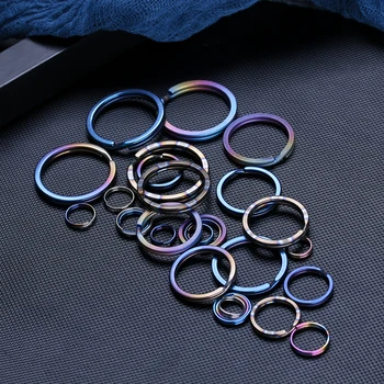 

1/2pcs Titanium Alloy Keyrings Keychains Split Ring 10mm-32mm Key chain Keyring Pendant Key Holder DIY Jewelry Accessories