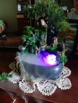 

Indoor Simulation Resin Rockery Waterfall Statue Waterfall Desktop Fountain mantic Meditation Feng Shui Home Humidifier Decor
