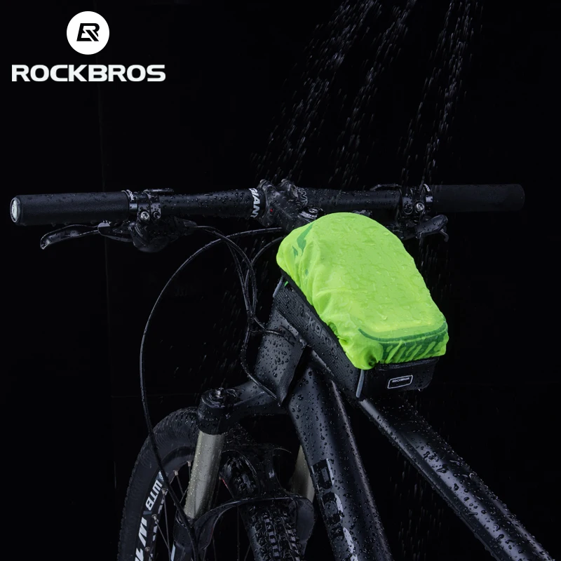 ROCKBROS MTB дорожный велосипед велосипедные сумки водонепроницаемый сенсорный экран Велоспорт Топ Передняя труба рамка сумки 6,0 чехол для телефона Аксессуары для велосипеда