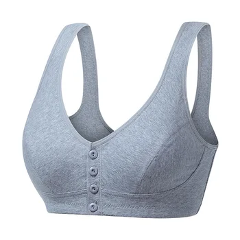 

New style no steel ring plus size front button underwear cotton thin bra