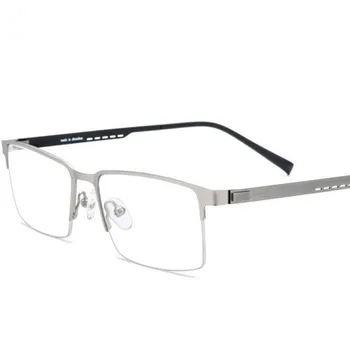 

Business Semi-rim Men Glasses Frames No Screw No Welding Prescription Eyeglasses Alloy Mens Optical Frame Super Thin