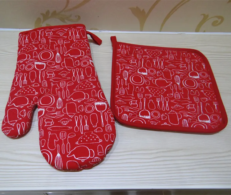 New Products Baking Tool Pattern Thick Kitchen Pieces Apron Microwave Oven Gloves Insulation Pad