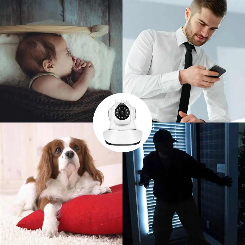 Домашняя ip-камера безопасности, беспроводная умная WiFi камера, Wi-Fi, аудио запись, наблюдение, детский монитор, HD мини камера видеонаблюдения, 2-мегапиксельная камера