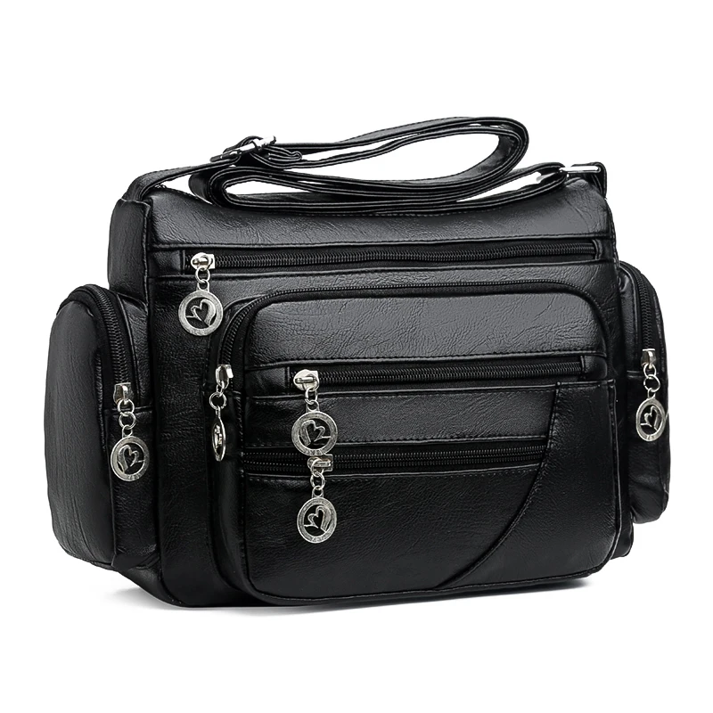 

2019 new fashion ladies handbag black designer soft pu leather big women's bags female shoulder sac purses crossbody bags bolsa