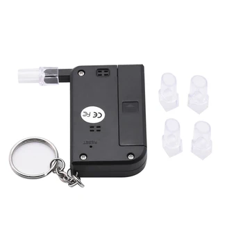 

Professional Alcohol Tester Digital Breathalyzer with 4 Mouthpieces Handheld Keychain Breath Alcohol Analyzer Tool