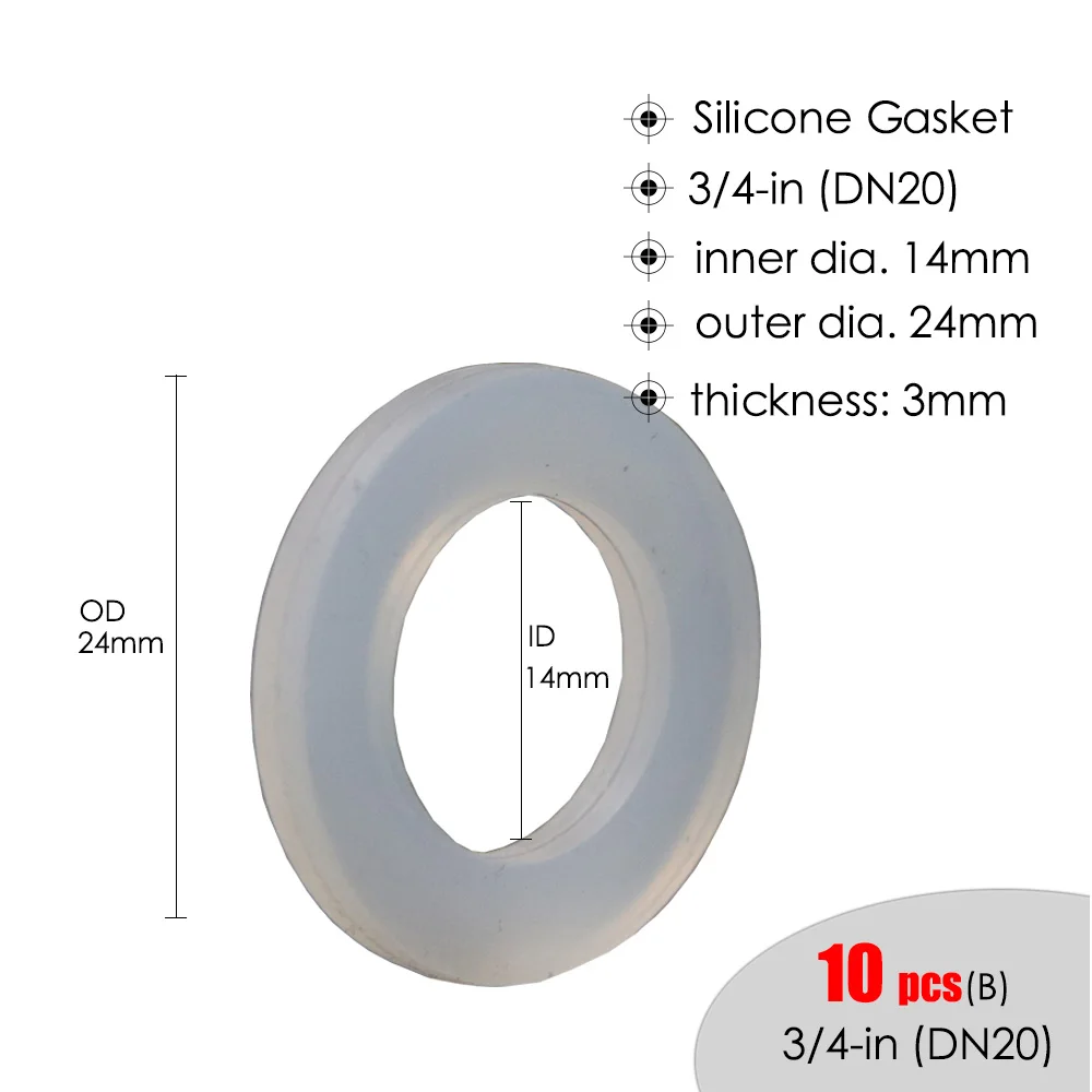 Joint torique en silicone blanc, joint de couvercle en caoutchouc, pièce de  rechange, 1/2-in, 3/4 en effet, 1 en effet, 1.2 en effet, 2 en effet, 10  pièces, Chr15, 20, 25, 32, 1.5 - AliExpress
