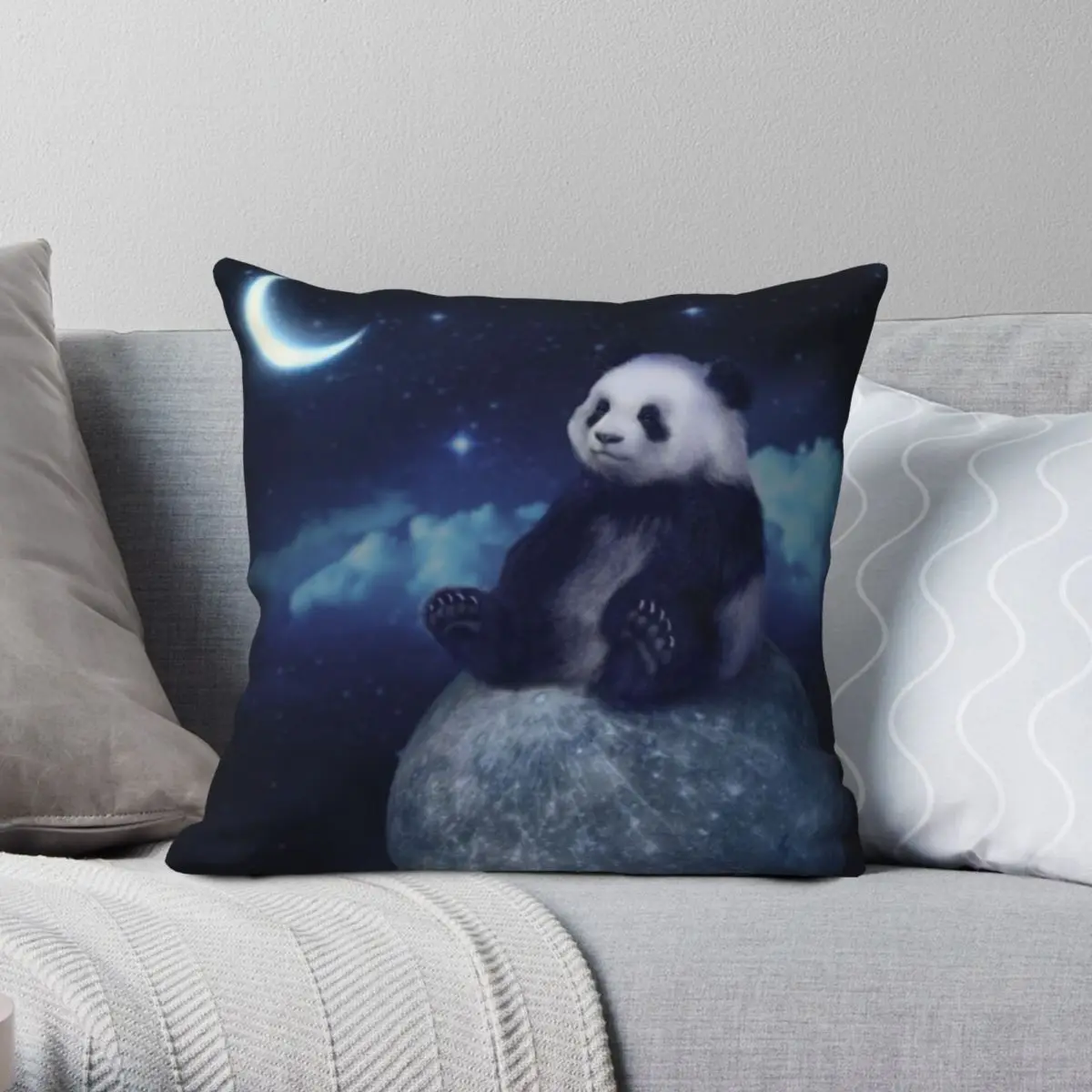 

The Little Prince Panda Pillowcase Polyester Linen Velvet Printed Zip Decor Throw Pillow Case Sofa Cushion Case