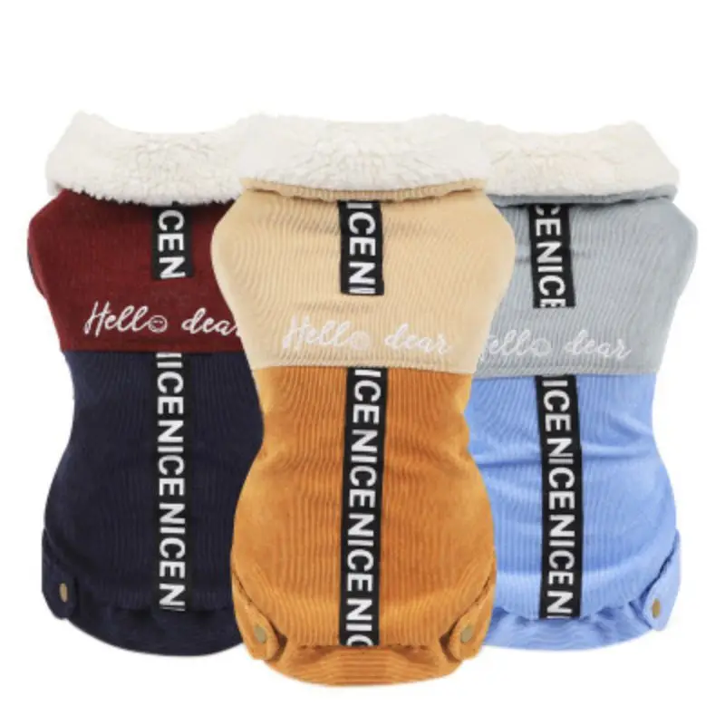 

Double Layers Clothes For Dogs And Pet Cashmere Clothes Dog Jumpsuit Cat Puppy Winter Warm Coat Two Legged Jacket For 4 Sizes