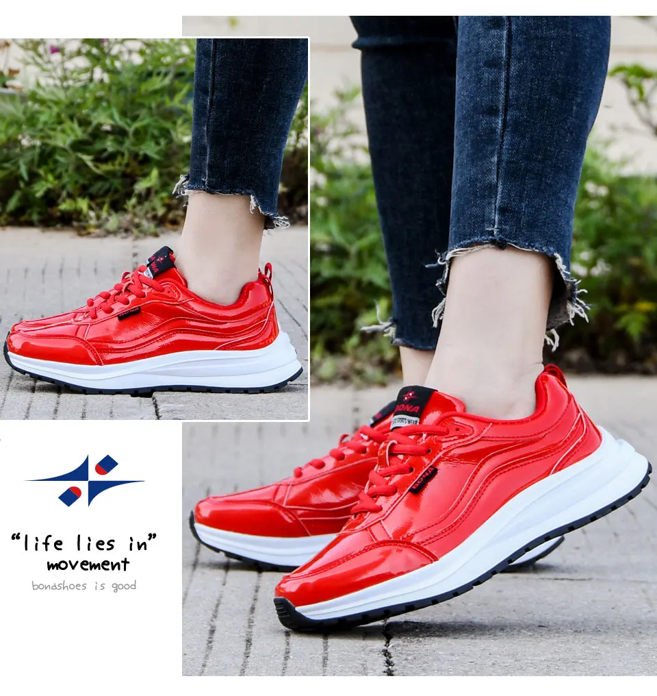 BONA 2021 New Designers Trendy Casual Flats Sneakers Ladies Fashion Comfort Platform Vulcanized Shoes Women Leisure Footwear