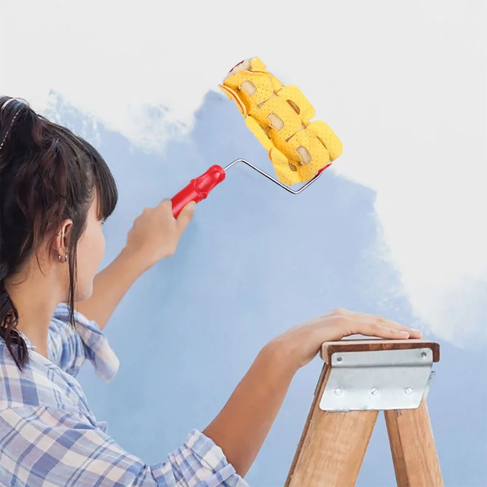 Инструмент для рисования кистей ролик с ручкой тиснение текстура решетки DIY домашний резиновый настенный принт Многофункциональный Художественный Декор
