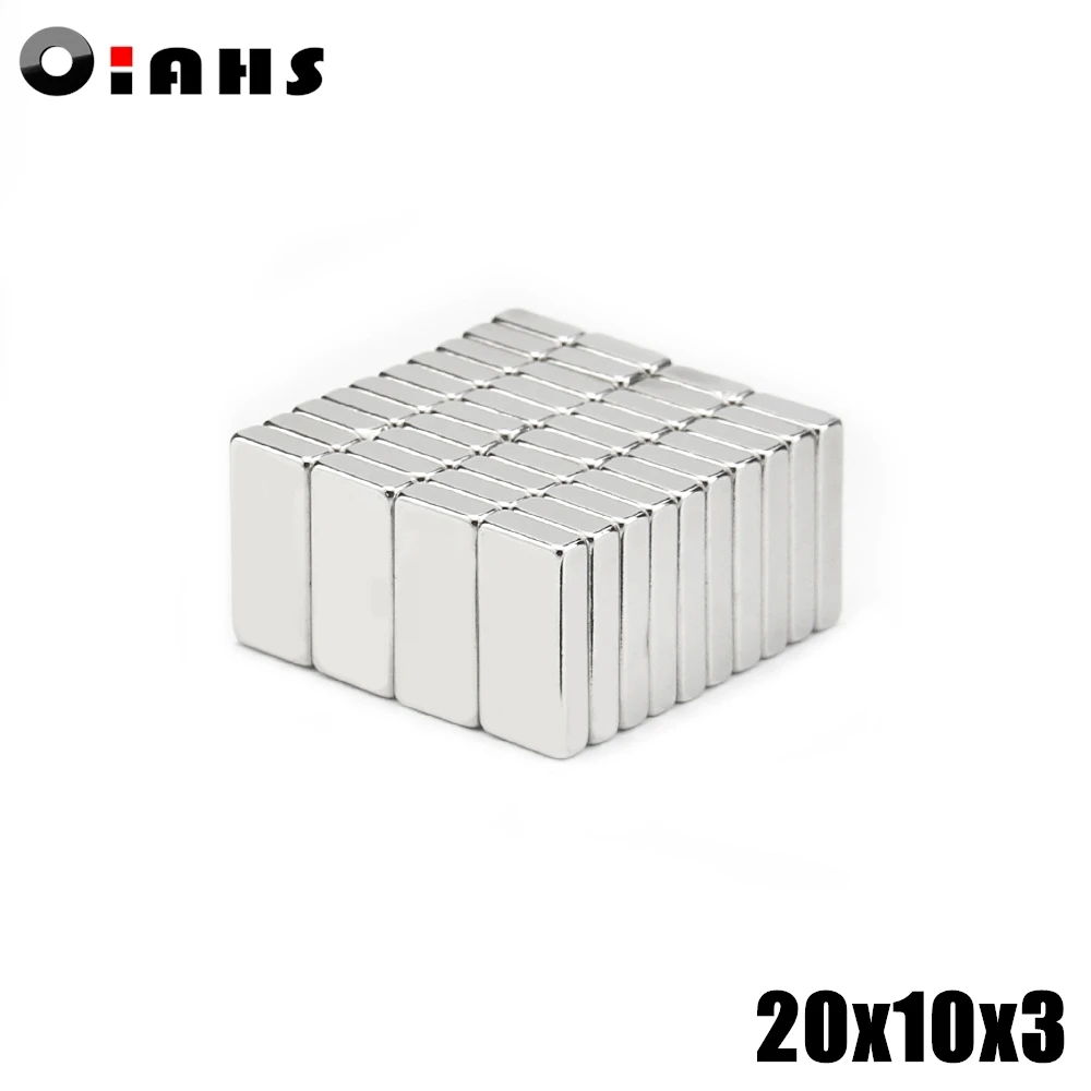 50 шт. 20x10x3 неодимовый магнит 20*10*3 мм N35 NdFeB Блок супер мощный сильный постоянный
