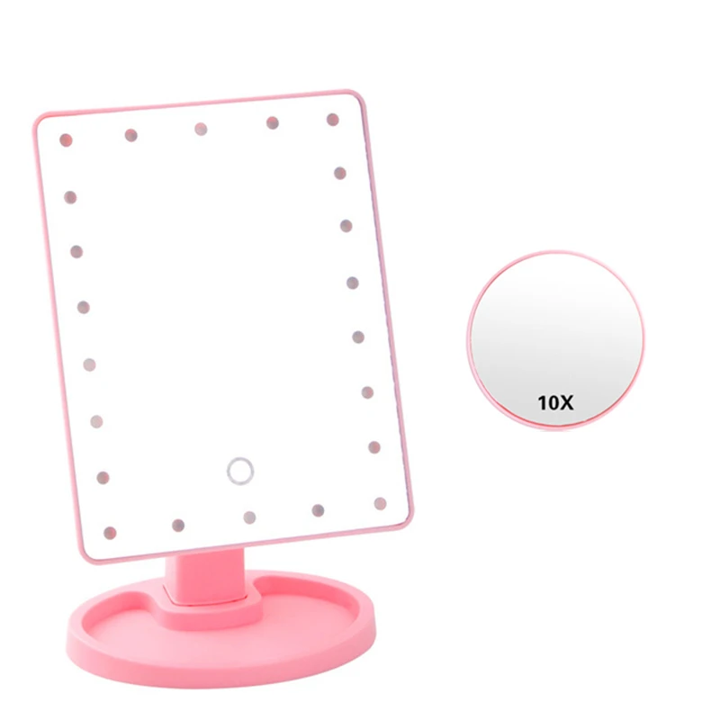 22 LED pink set Светодиодный сенсорный экран 22 светильник зеркало для макияжа Настольный макияж 10X увеличительное косметическое зеркало светильник ing Съемный/база для хранения - Цвет: 22 LED pink set