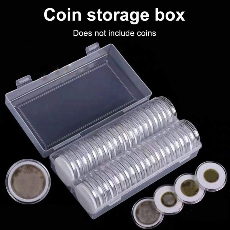 HOT-46 mm Coin Capsules Plastic Round Coin Holder Case and 7Sizes (16/20/25/27/30/38/46mm) Protect Gasket 6