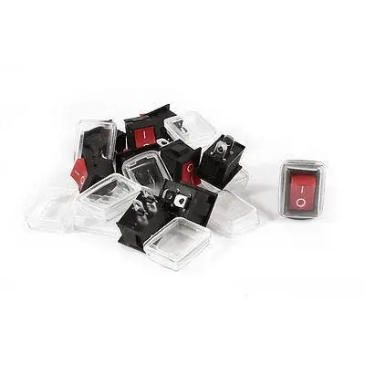10 шт. RY1-101 AC 125 V/10A 250 V/6A 2Pin SPST ON-OFF Клавишные переключатели w крышка