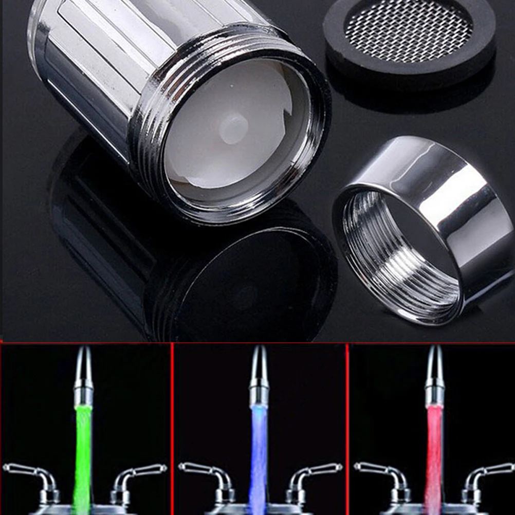 1Pc New Sale RGB Glow No battery Automatic Temperature Sensor Shower Water Faucet Tap 3 Color wholesale