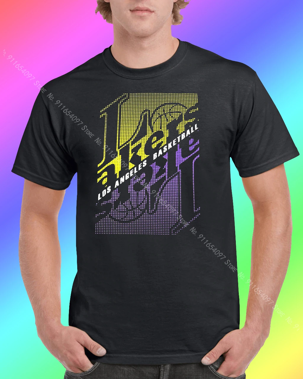 Laker Nation Los Angeles La 100 футболка в стиле панк одежда крутая топ Винтажная Мужская