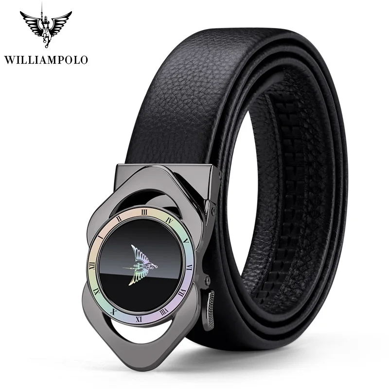 Ремень WILLIAMPOLO мужской из натуральной кожи роскошный брендовый Дизайнерский