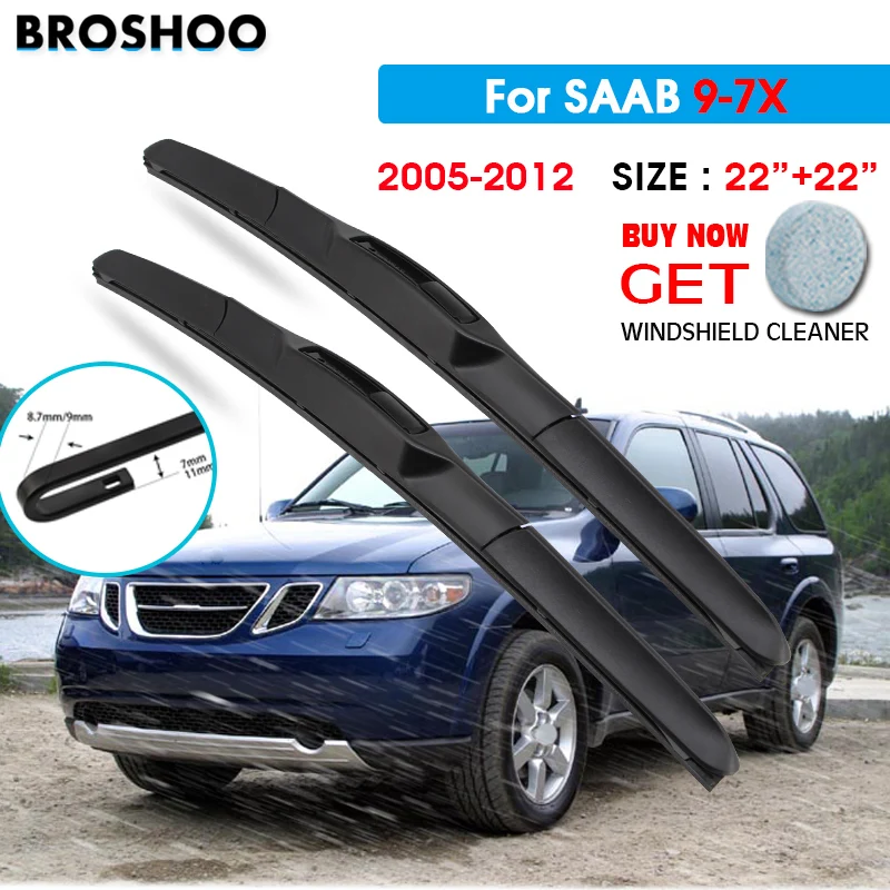 

Щетка стеклоочистителя для SAAB 9-7X 22 "+ 22" 2005-2012 Atuo стеклоочистители для лобового стекла лезвия для мытья окон подходят для крючков