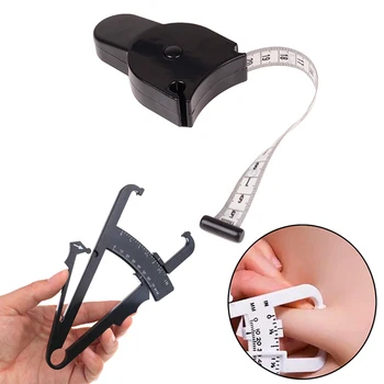 

70mm Skinfold Body Fat Clamp Bodyfold Body Fat Tester Measuring Tape with Measurement Table Body Health Care Tool