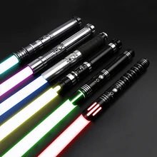 Sabre Laser avec poignée en métal, LED, 7 couleurs changeantes, 3 ensembles, effet sonore, charge USB pour les batailles lourdes, jouet, cadeau