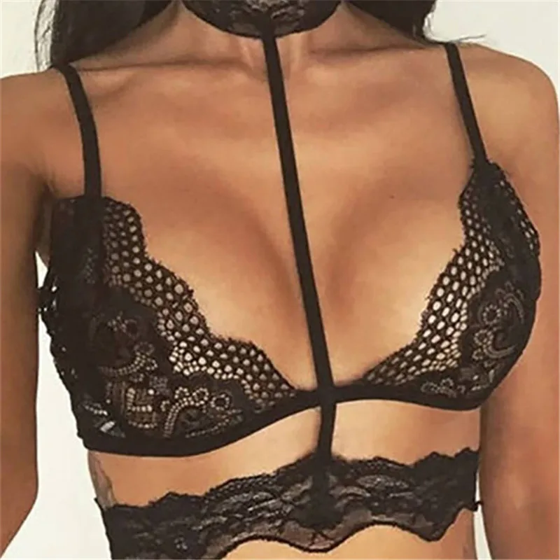 Black Lace Bra Ohyeahlover, кружевной бюстгальтер, черный, без косточек, прозрачные бюстгальтеры для женщин, XL, 2XL, размера плюс, чокер, сексуальное белье, RM8046 - Цвет: Black Lace Bra