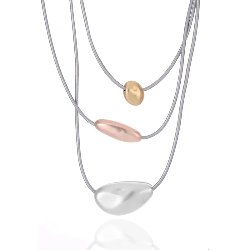 

Женский чокер ELOYHI с тремя кольцами, ожерелье из кожаной веревки, геометрическое ожерелье для женщин, Трендовое ожерелье и подвески в подарок