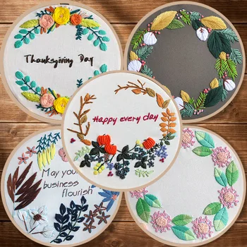 

DIY Ribbon Flowers Embroidery Set with Frame for Beginner Needlework Kits Cross Stitch Series Arts Crafts Sewing Decor Flowers