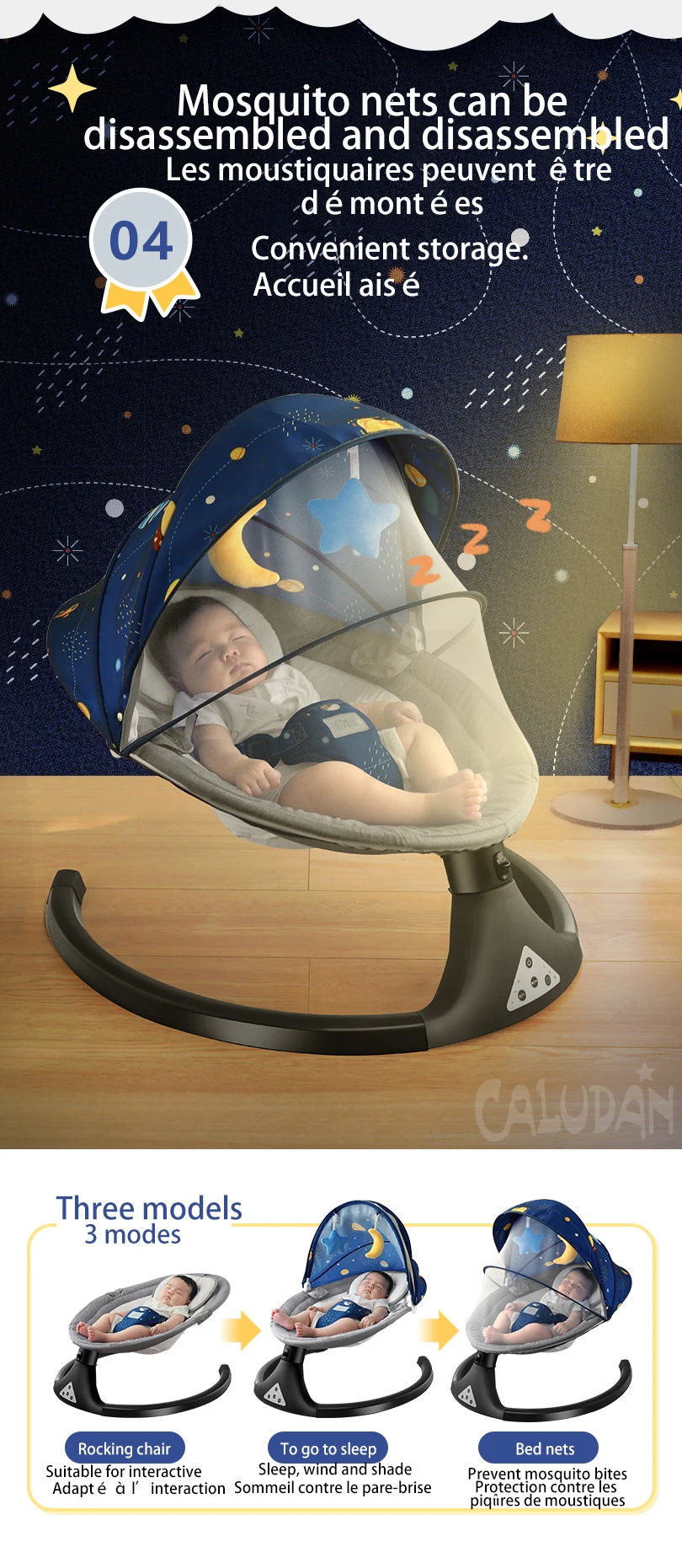 Electric Swing Bouncer Rocking Chair for 03 Years Old Newborn Baby