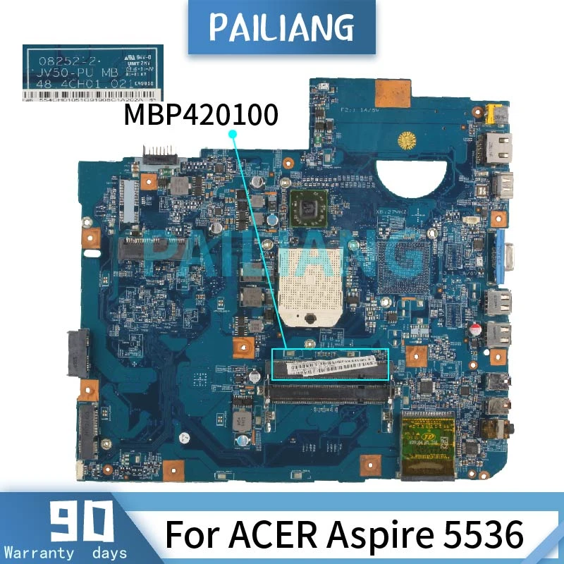 Folleto collar estilo Placa base para portátil ACER Aspire 5536, MBP420100, 08252 DDR2, probada,  OK|Placa base de portátil| - AliExpress