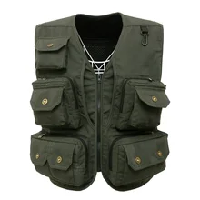 Многокарманный жилет для фотографа, репортёр, наружный рабочий, реклама, рыбалка, мужской холщовый жилет
