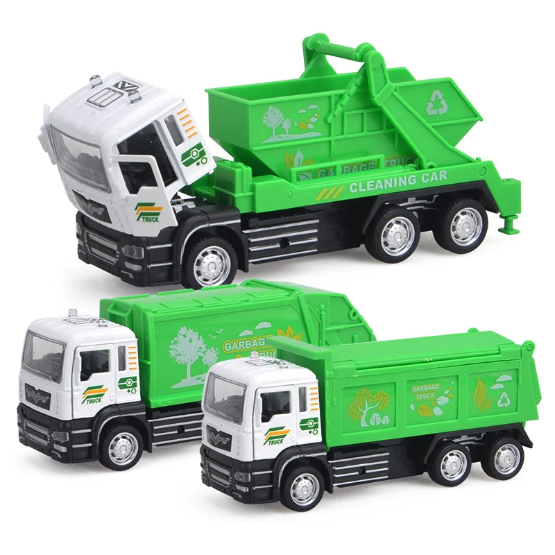 

1:52 Simulation Metal Diecasts Sanitation Series Vehicles Modle Car Toy Pull Back Garbage Truck Birthday Gift for Children Y063