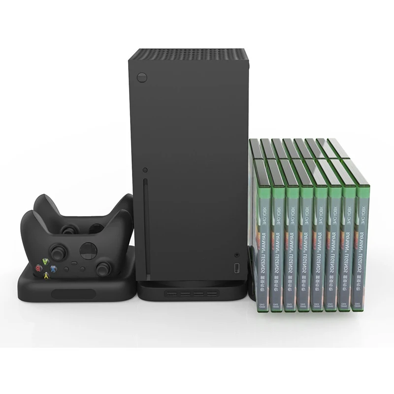 

Dual Controller Charger Charging Dock Station + Host Stand 4 Ports USB2.0 Hub + Disc Storage Bracket For XboxSeries X