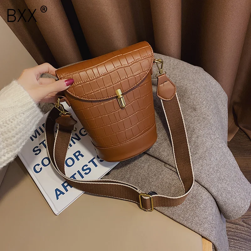 

[BXX] Crocodile Pattern PU Leather Crossbody Bags For Women 2020 Designer Shoulder Messenger Bag Female Travel Handbags a2