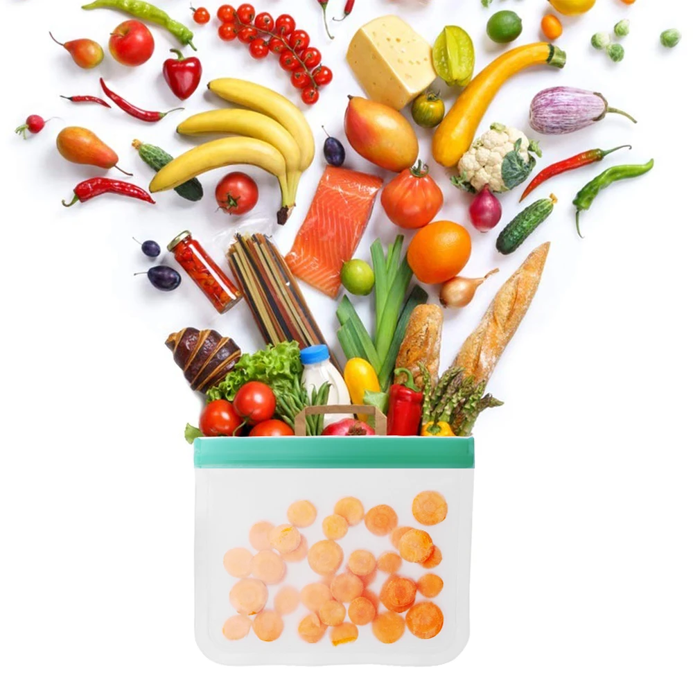 5 шт вакуумная Герметичная сумка для хранения продуктов, многоразовая морозильная сумка, герметичный сэндвич, фрукты, мясо, молоко, контейнер для завтрака, свежие пакеты
