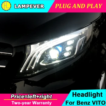

Car styling Head lamp For Benz Vito headlight V250 V260 V260L head light 2016 2017 2018 2019 ALL LED vito front light Bi Lens