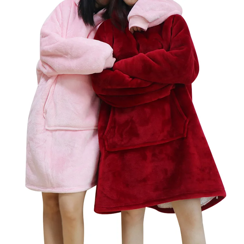 Унисекс Толстовки Толстовка для женщин флисовый пуловер Femme зимнее домашнее одеяло с рукавами пальто удобные пальто Sudadera Mujer