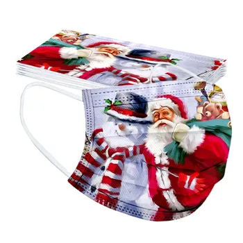 

10PC Adult Mascarillas Masque Headband Universal Disposable High-quality Christmas Printed Mask Mascarilla de cuadros