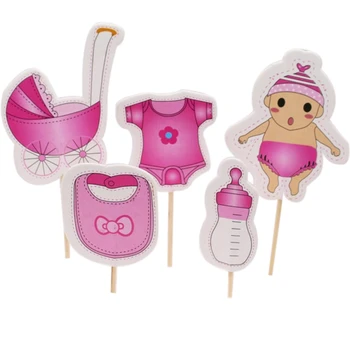 

20pcs Cake Insert Deco Baby One Year Old Party Shower Cupcake Toppers Baby Decorations Kids Festive Event Party Supplies