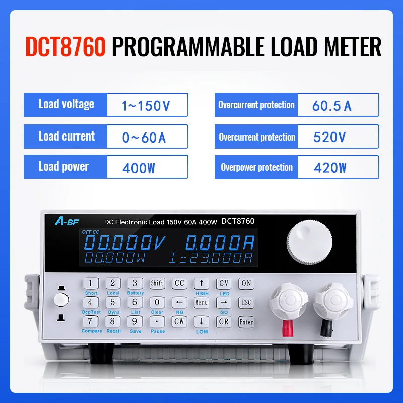 A-BF Высокоточный программируемый электронный измеритель нагрузки постоянного тока Емкость батареи внутреннее сопротивление тест нагрузки er 200 Вт/300 Вт/400 Вт - Color: DCT8760