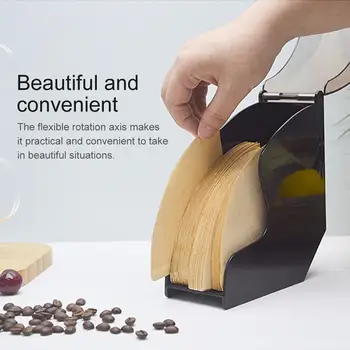 

Acrylic Hand Drip Coffee Filter Paper Holder with Cover Cone Filter Paper Box Storage Rack Dust Proof Countertop Dispenser Stand