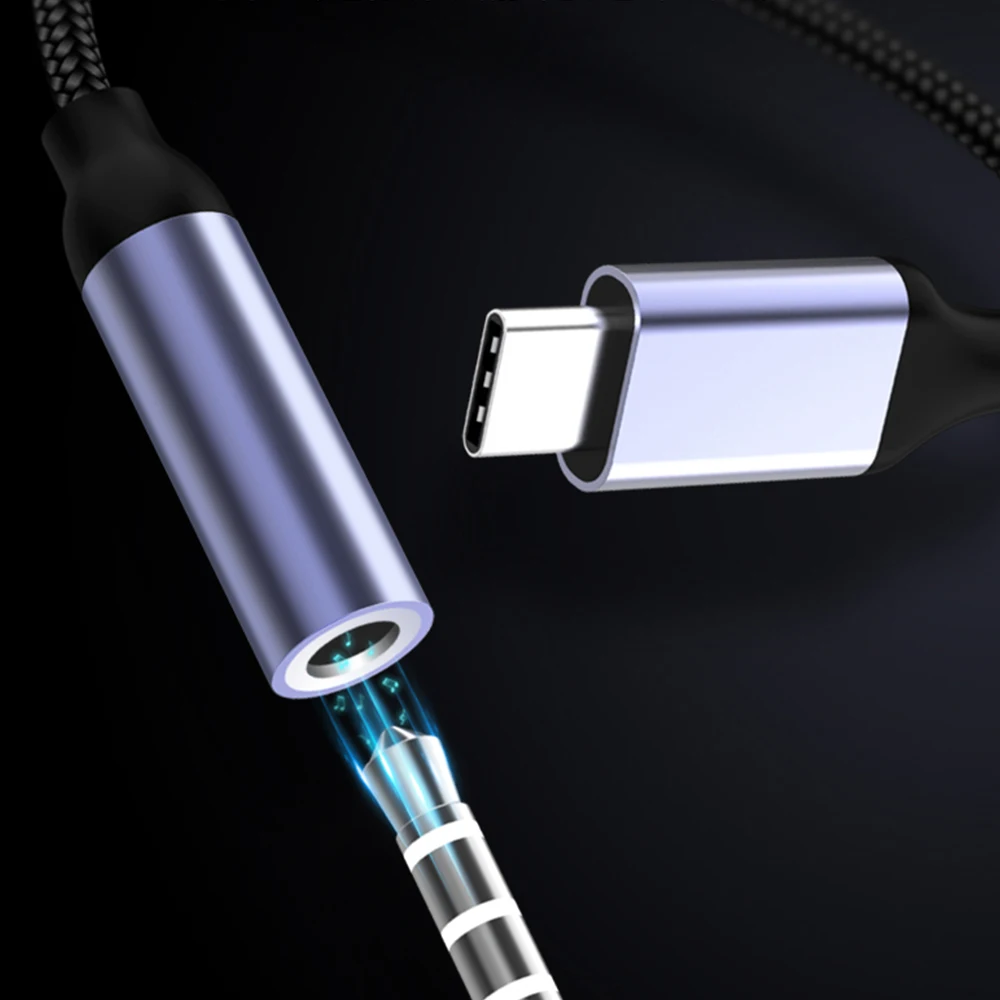 Type C до 3,5 мм USB адаптеры для мобильных телефонов type-C кабель для зарядки Aux аудио адаптер для mi note 10 наушники niEarphone