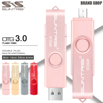 

Suntrsi USB Flash Drive 3.0 OTG 8gb 16g pendrive 32GB 64G Pen drive 128G usb stick флешка waterproof gift for PC phone PC
