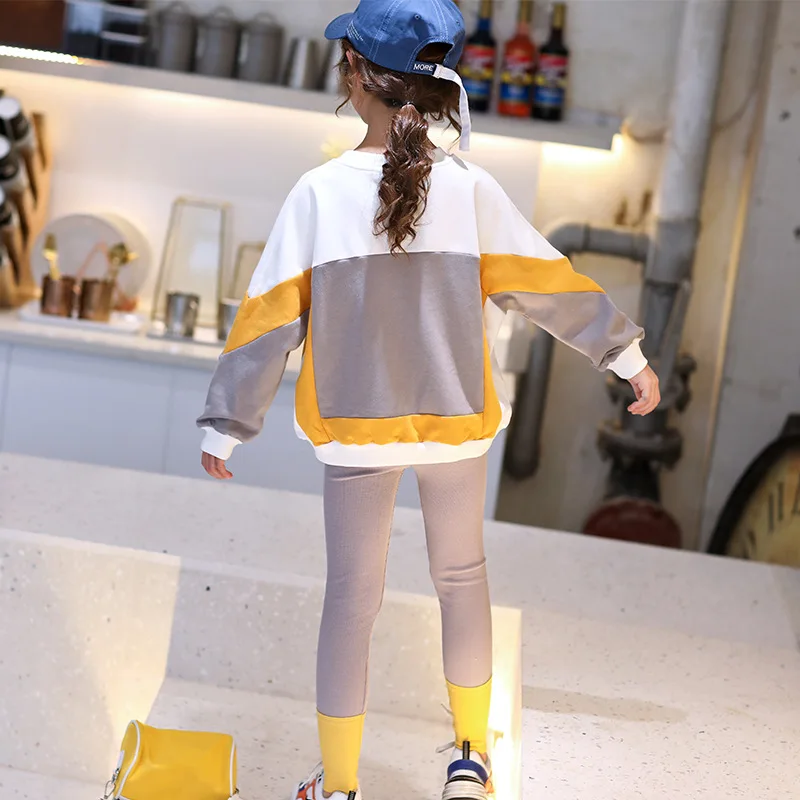 

Girl'S Coat 2019 Spring And Autumn New Style Children Big Boy Korean-style Fashion Little Girl Western Style Mixed Colors Two-Pi