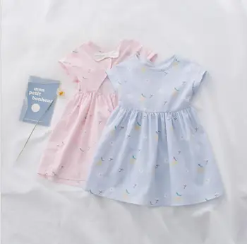 

2020 Korea Style Girls Floral Dress Fashion Summer Cotton Girls Dresses 3-8 Years QH648