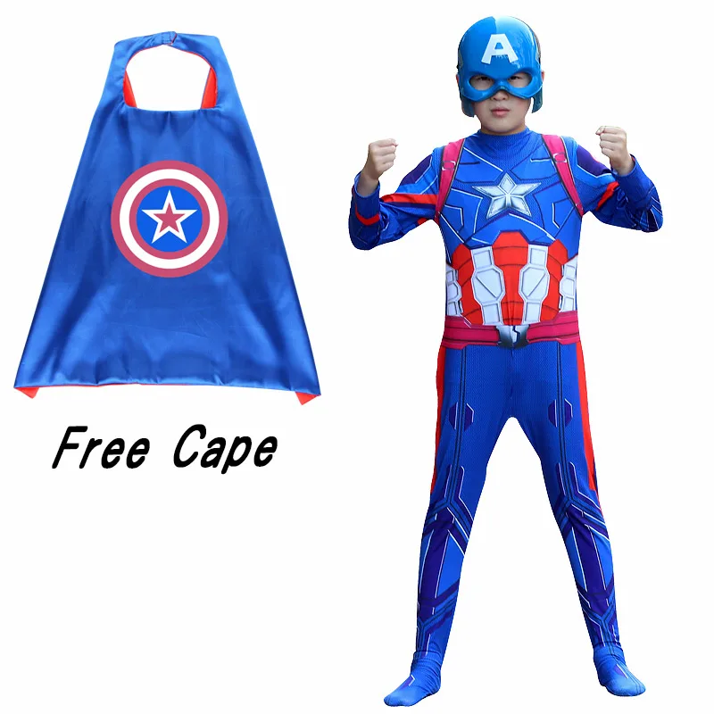 

Halloween Christmas Children Muscle Super Hero Captain America Costume with mask Batman Hulk Avengers Costumes Cosplay for Kids