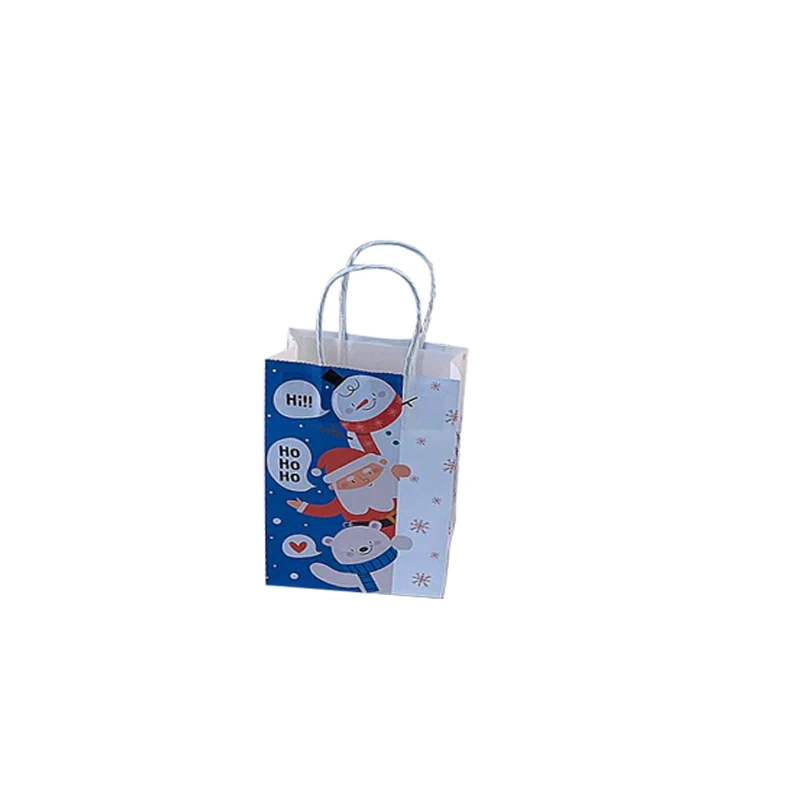 Blue Santa Claus 10 шт./лот Multifuntion Рождественский Бумажный Пакет 21*13*8 см праздничные подарочные пакеты с ручками для рождественской вечеринки для мероприятий, вечерние - Цвет: Blue Santa Claus